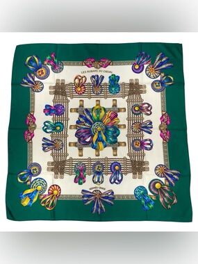 Hermes Silk Scarf Les Rubans Du Cheval Carre 90 Joachim Metz